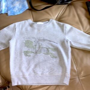 Stylish Burberry gray sweatshirt (like new ) size 6.Smoke and pets free home
